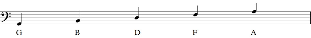 the bass clef notes