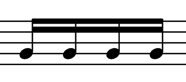 four sixteenth notes 