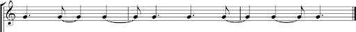 string of dotted quarter notes