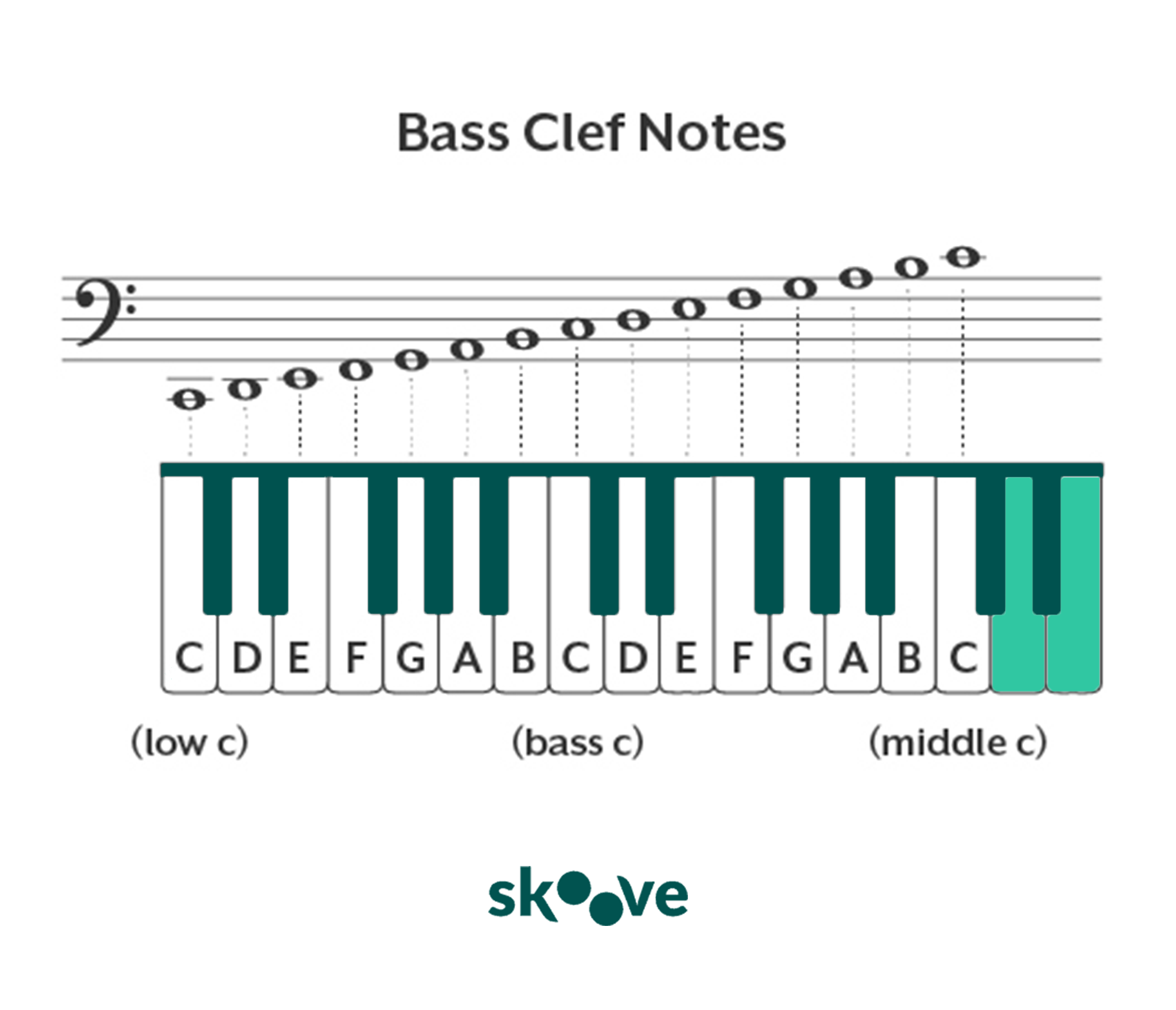 Bass clef notes chart